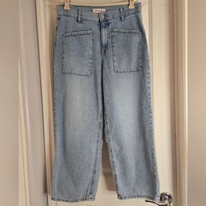 Lucky Brand High-Waist Wide Leg Crop Jeans, Size 8/29